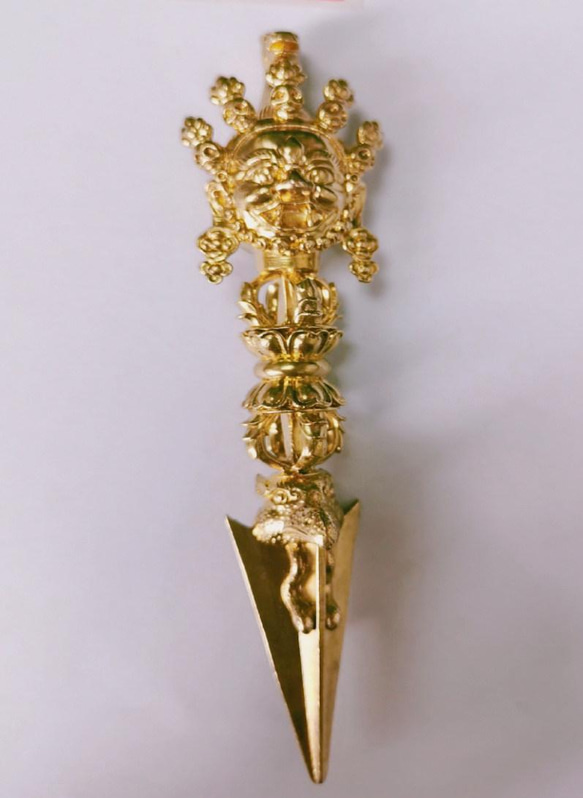 法器 仏教 馬頭金剛撅 杵 真鍮製 密教法具 13.5cm その他アート 財前 
