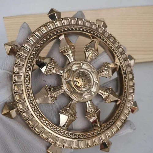 真言宗法具 法器 2点セット 回転法輪 法輪·輪宝 真鍮製 真言宗法具 法器 2点セット 回転法輪 法輪·輪宝 真鍮製 仏教