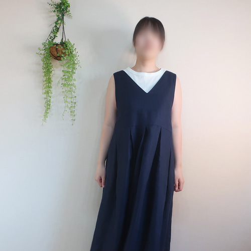 夏も冬も オンオフ兼用【3サイズ 5-13号】Vネックジャンパースカート