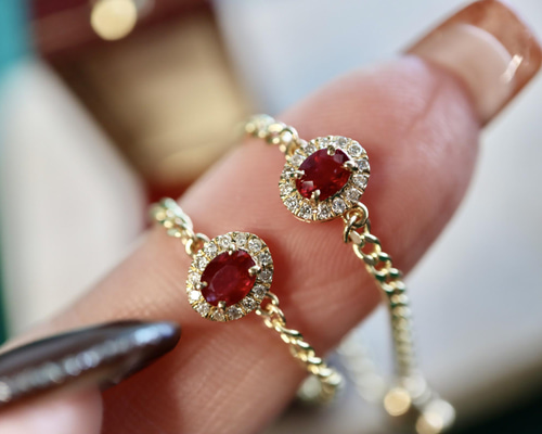 K18ルビーパールリング 天然ダイヤモンド付きルビーリングk18 指輪・リング パール大好き(購入