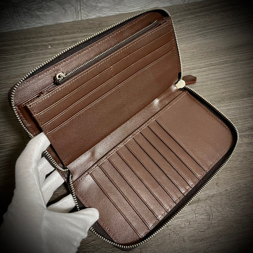 ✨一点物✨クロコ ワニ革 長財布 ホワイト グラデーション 希少 クロコダイル 長財布 白 ホワイト 目地染め バニラ染め 本革