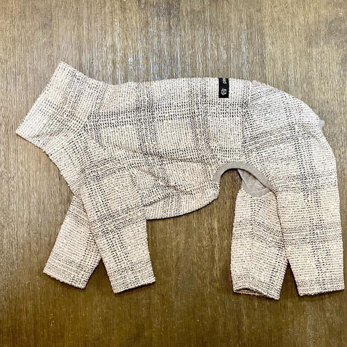 イタグレ服 ジャガードチェックロンパース ペット服・アクセサリー