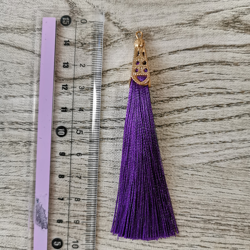 円錐キャップつきタッセル ③パープル