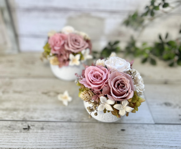 バニラピンク、モーブピンク、シャンパンホワイトローズ アンティーク