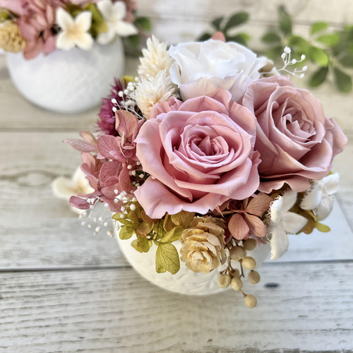 バニラピンク、モーブピンク、シャンパンホワイトローズ アンティーク