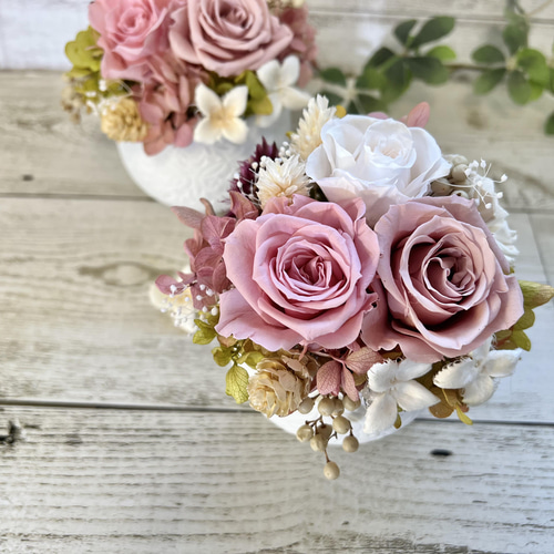 バニラピンク、モーブピンク、シャンパンホワイトローズ アンティーク