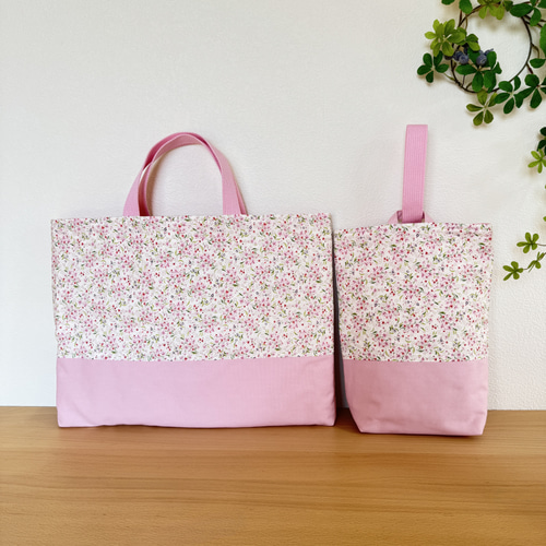 サイズオーダー可】＊かわいい花柄＊入園入学＊レッスンバッグ5点