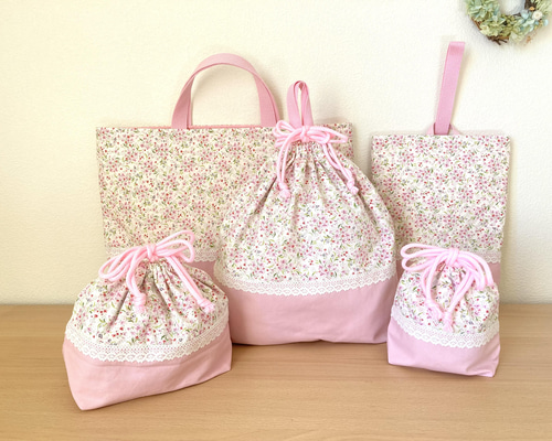 かわいい花柄*入園入学*レッスンバッグ5点セット レッスン かわいい花柄*入園入学*レッスンバッグ5点セット レッスン