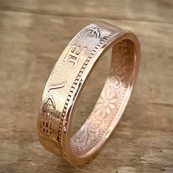 限定値下げ!!【オーダー】古銭 大日本帝国桐一銭 コインリング coin ring 2枚目の画像