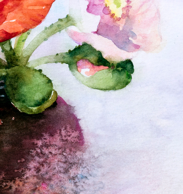 「春の舞-2  」透明水彩　ジークレー・オリジナル版画 180×180ｍｍサイズ〜 4枚目の画像