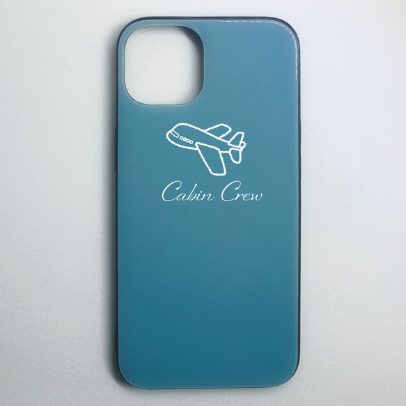 【くすみカラー】  Crayon  飛行機 iPhone プレミアム ガラスケース 6枚目の画像