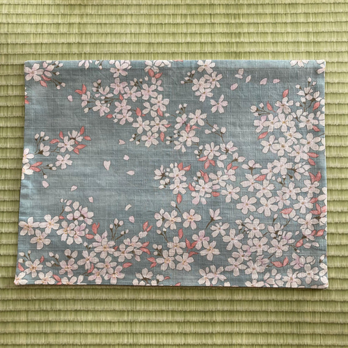 30×40ランチマット 桜(グリーン) ランチョンマット neconeconeconeco