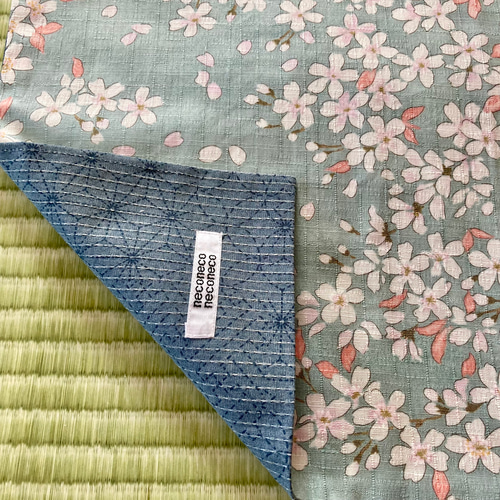 30×40ランチマット 桜(グリーン) ランチョンマット neconeconeconeco