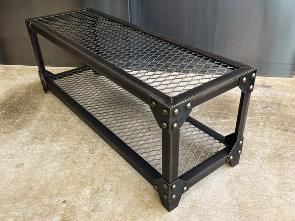アイアンリベットラック［鉄網］インダストリアル　植物棚　シェルフ　ガレージ　ディスプレイラック その他金属 B1668686135(12900円)