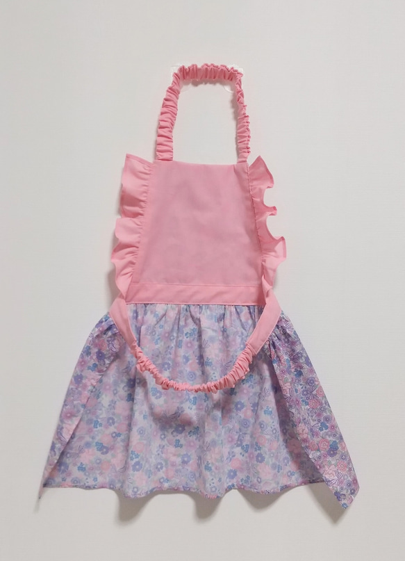 知子様専用♡キッズエプロン＊リボン×花＊ 3枚目の画像