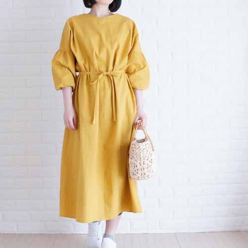 未使用✨12万 フォクシー ブロッサムリゾート リネンワンピース イエロー 38 未使用✨12万 フォクシー ブロッサムリゾート リネンワンピース