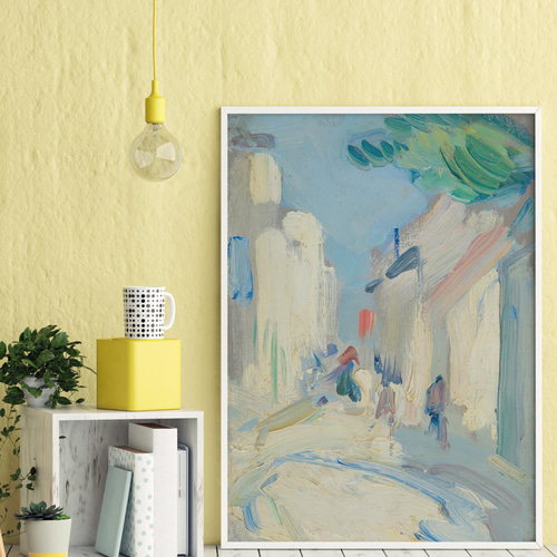 NO.359】フランスの街角風景絵画アートポスター☆抽象画パステル NO.359】フランスの街角風景絵画アートポスター☆抽象画パステル