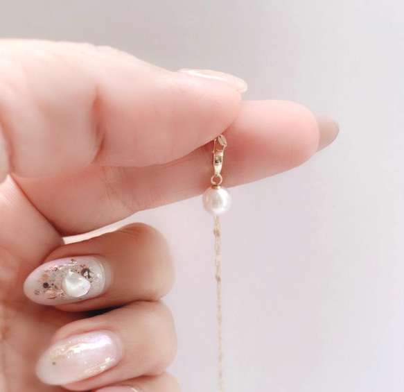 【あこや本真珠】6月誕生石✴︎2way K10YG New Simple Necklace 2枚目の画像
