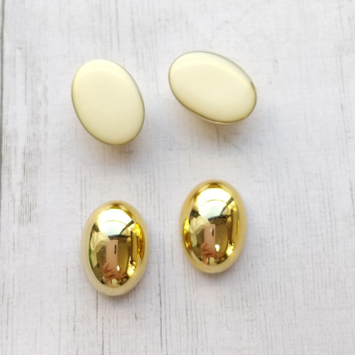 ゴールドマイカー　オーバルカボション　13個　新入荷 18×13mm 2個】アクリル カボション オーバル（ゴールド） ビーズ ROSE