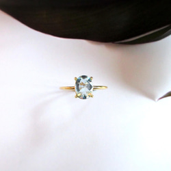 [三月誕生石] 高品質「海藍寶石」大號 8 x 6 毫米戒指 第17張的照片