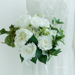 ブートニア・ヘアピック付き】夏色のあさがおブーケ 造花 アーティ