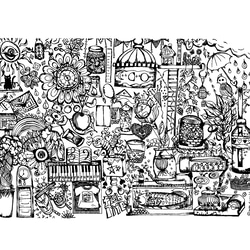 ボールペン画＊ポストカード/A4サイズポスター ポストカード mugi-no