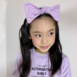 ⭐︎パール切り替えビッグリボンカチューシャ⭐︎　ペールブルー　ジュニア　キッズ　ヘアアレンジ　ヘアアクセサリー　 12枚目の画像