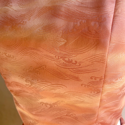 着物リメイク 洗える着物　ウエストゴムパンツ　ピンク桜柄　　リラックスパンツ 2枚目の画像