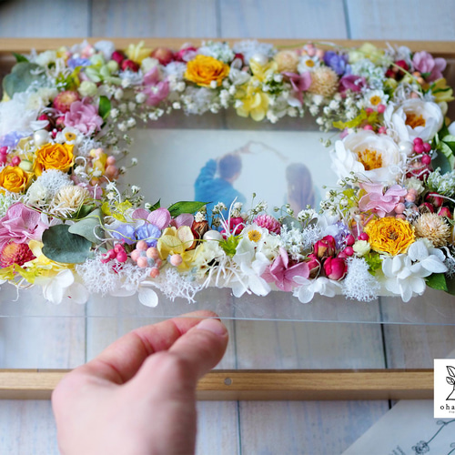 ウエルカムボード/結婚祝い/お誕生日》プリザーブドフラワーとドライ