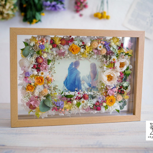 ウエルカムボード/結婚祝い/お誕生日》プリザーブドフラワーとドライ