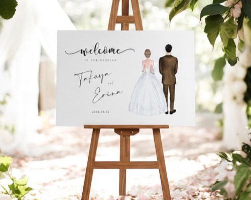 ✧ウェルカムボード✧ セミオーダーGroom&Bride 横 結婚式 A4,A3,A2