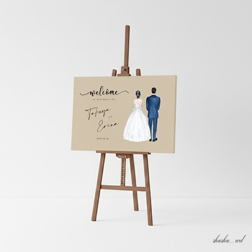 ✧ウェルカムボード✧ セミオーダーGroom&Bride 横 結婚式 A4,A3,A2
