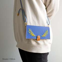 全機種対応 スマホケース 手帳型 【 刺繍 横向き ミモザ 】 レザー iPhone Android 春 A138I 16枚目の画像