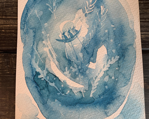 【水彩画・原画】ゆめみてた 水彩画原画 信州の春 ＃459 | syoumei ｜インテリア絵画 アート