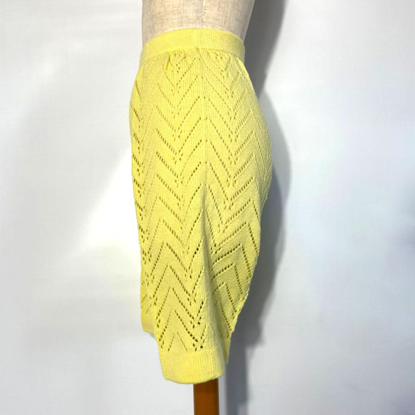 春ニット✿レース編み ハーフパンツ　294 YELLOW LACE HALF PT 3枚目の画像