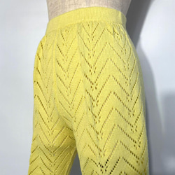 春ニット✿レース編み ハーフパンツ　294 YELLOW LACE HALF PT 6枚目の画像