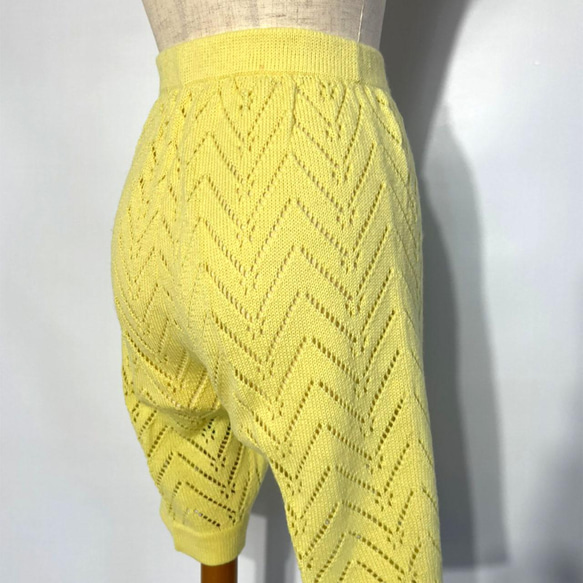 春ニット✿レース編み ハーフパンツ　294 YELLOW LACE HALF PT 5枚目の画像