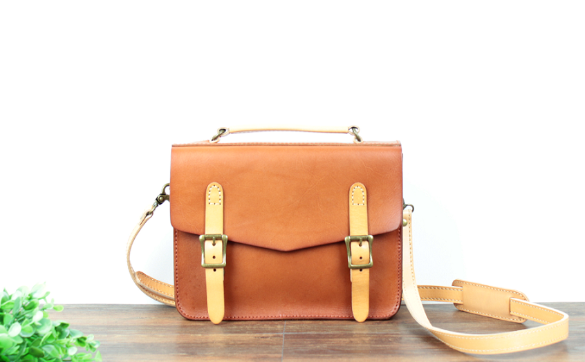 本革 クラシックレトロ ブリーフケース＆ショルダーバッグ