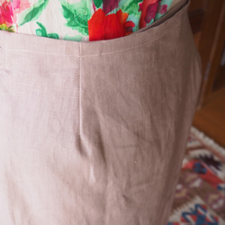 SALE　アンティークモーヴ　リネンのラップスカート 4枚目の画像