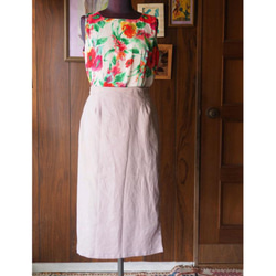 SALE　アンティークモーヴ　リネンのラップスカート 3枚目の画像
