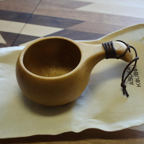 木のマグカップ ククサ KUKSA 24 北海道産白樺材 キャンプ アウトドア