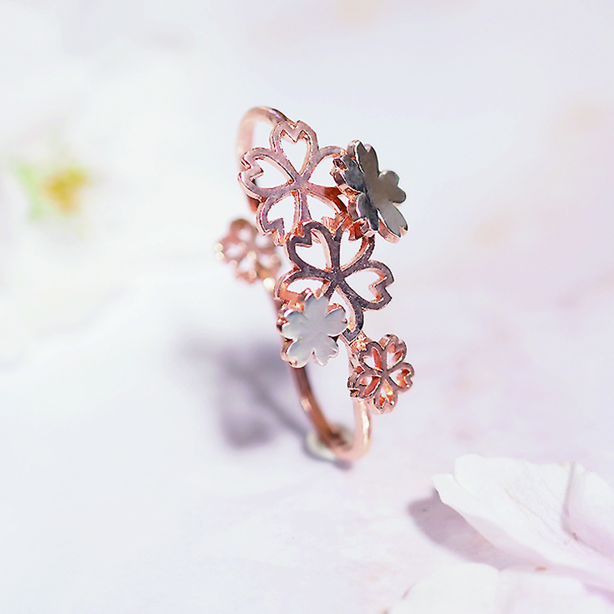 ＜特集掲載＞Sakura Blossom *〜桜のイヤーカフ〜* L (silver×pink gold)