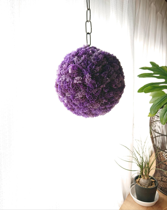 直径約12cm☆スターチスのフラワーボール(紫濃淡ミックス) 3枚目の画像