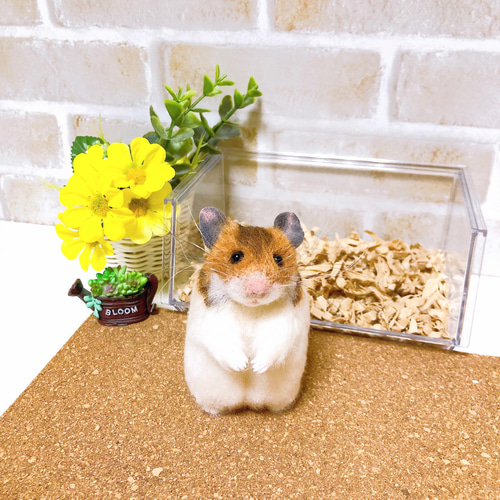 ②握手して♪ *ゴールデンノーマルハムスター* <羊毛フェルト