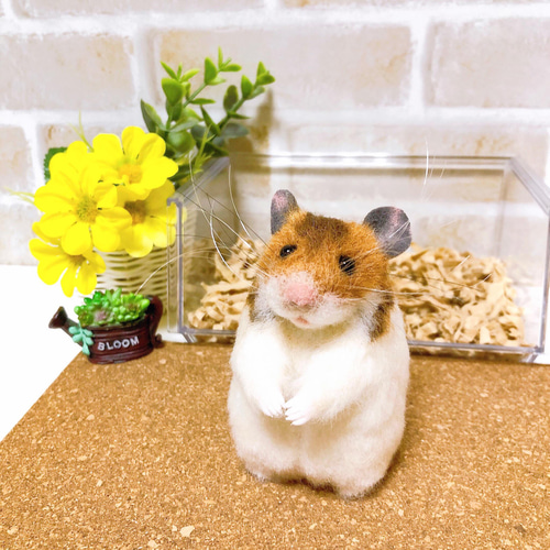 ②握手して♪ *ゴールデンノーマルハムスター* <羊毛フェルト