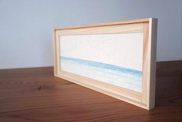 “ano-umi” 海を感じるスケッチ風刺繍　ファブリックパネル　インテリア雑貨 2枚目の画像