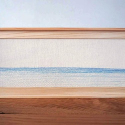 “ano-umi” 海を感じるスケッチ風刺繍　ファブリックパネル　インテリア雑貨 1枚目の画像