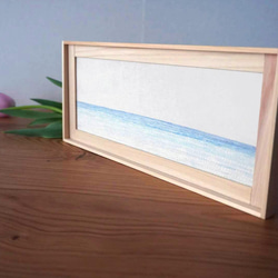 “ano-umi” 海を感じるスケッチ風刺繍　ファブリックパネル　インテリア雑貨 5枚目の画像