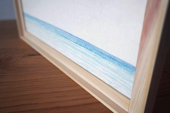 “ano-umi” 海を感じるスケッチ風刺繍　ファブリックパネル　インテリア雑貨 3枚目の画像