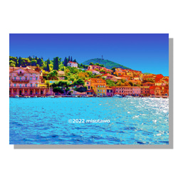 【選べる3枚組ポストカード】クロアチア ドゥブロヴニクの海岸【作品No.322】 1枚目の画像